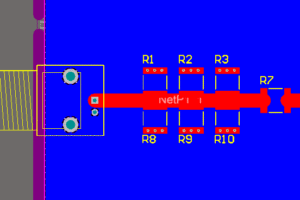 Layout PCB de atenuador RF en Altium Designer